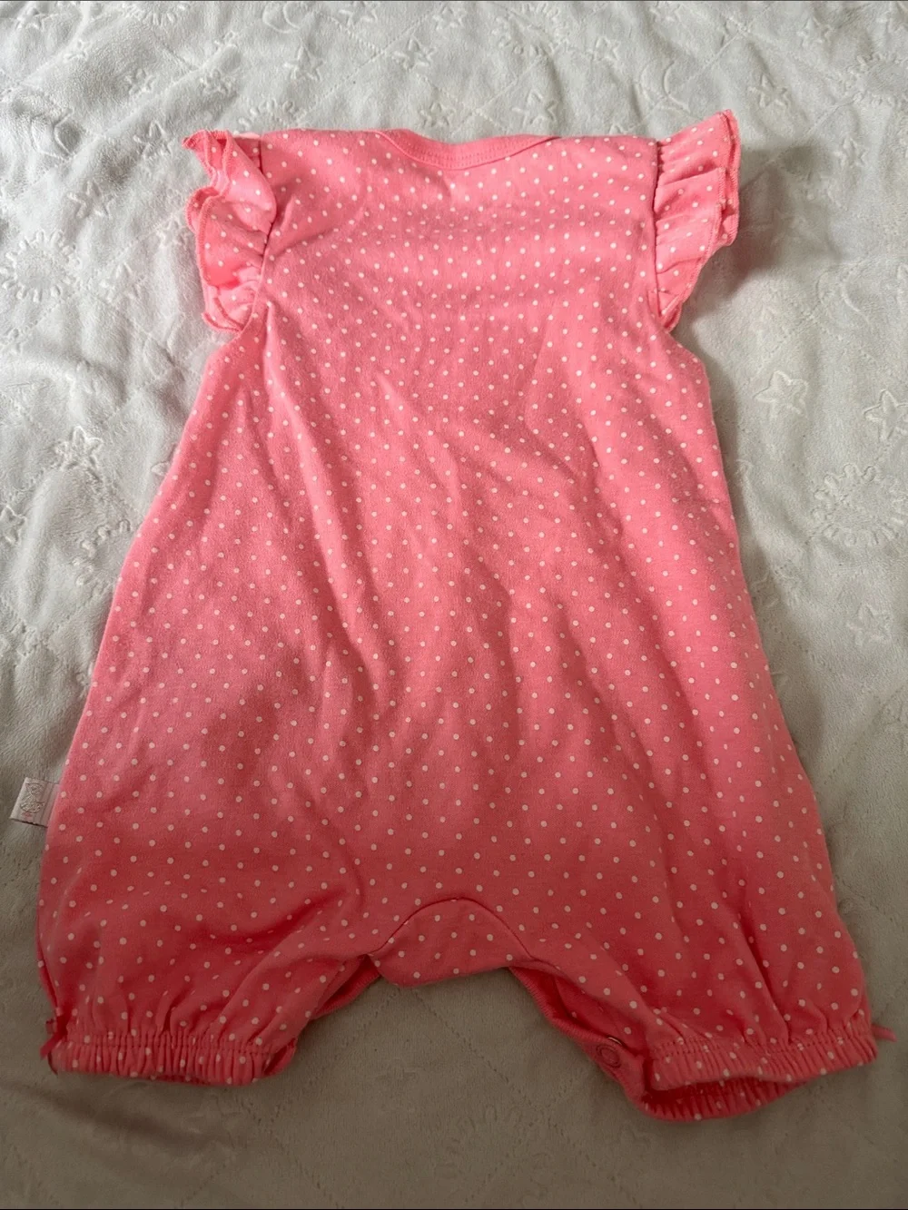 Pink Polka Dot Ladybug Footie One-Piece for Kids 9-12 months